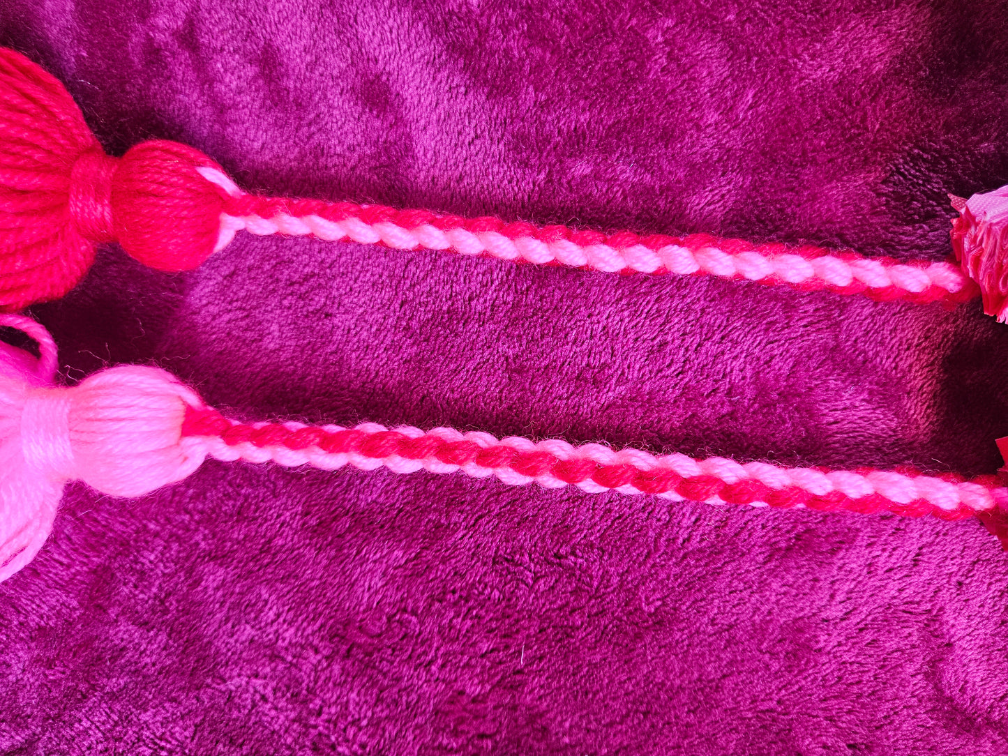Red and Bright Pink Poi - Red and Pink Ball