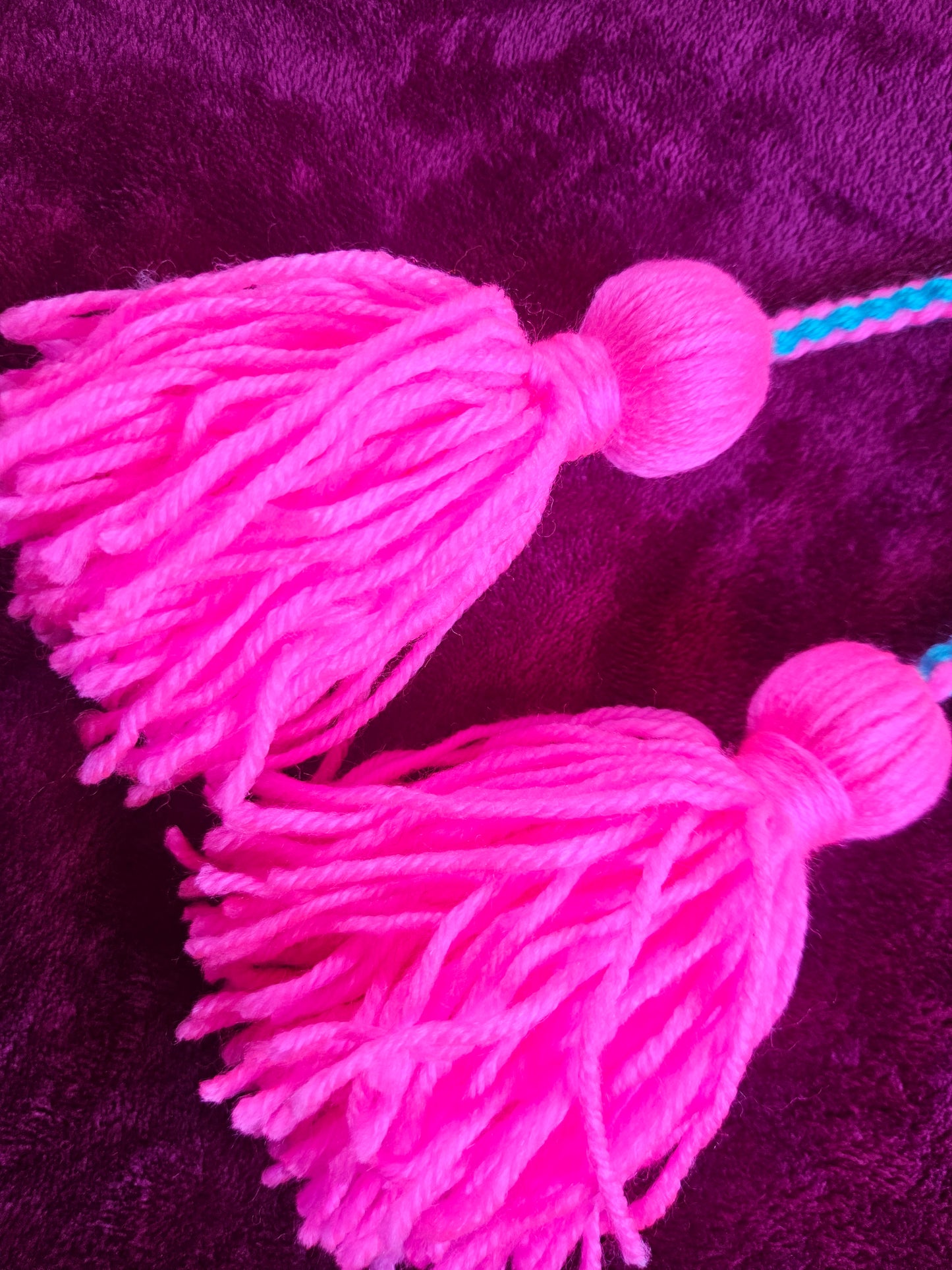Baby Blue and Bright Pink Baby Poi - Blue Ball