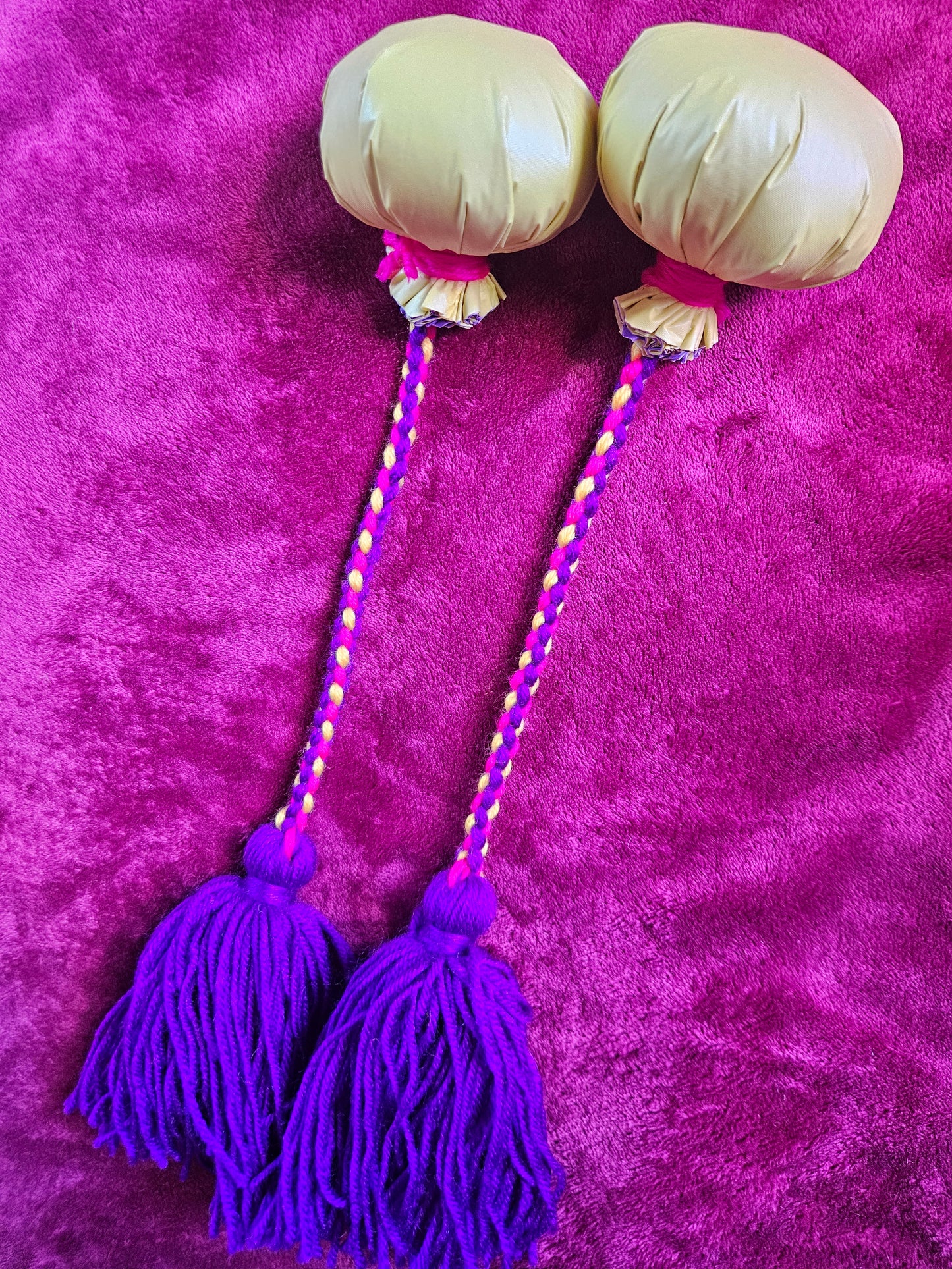 Pink, Purple and Yellow Poi - Yellow Ball