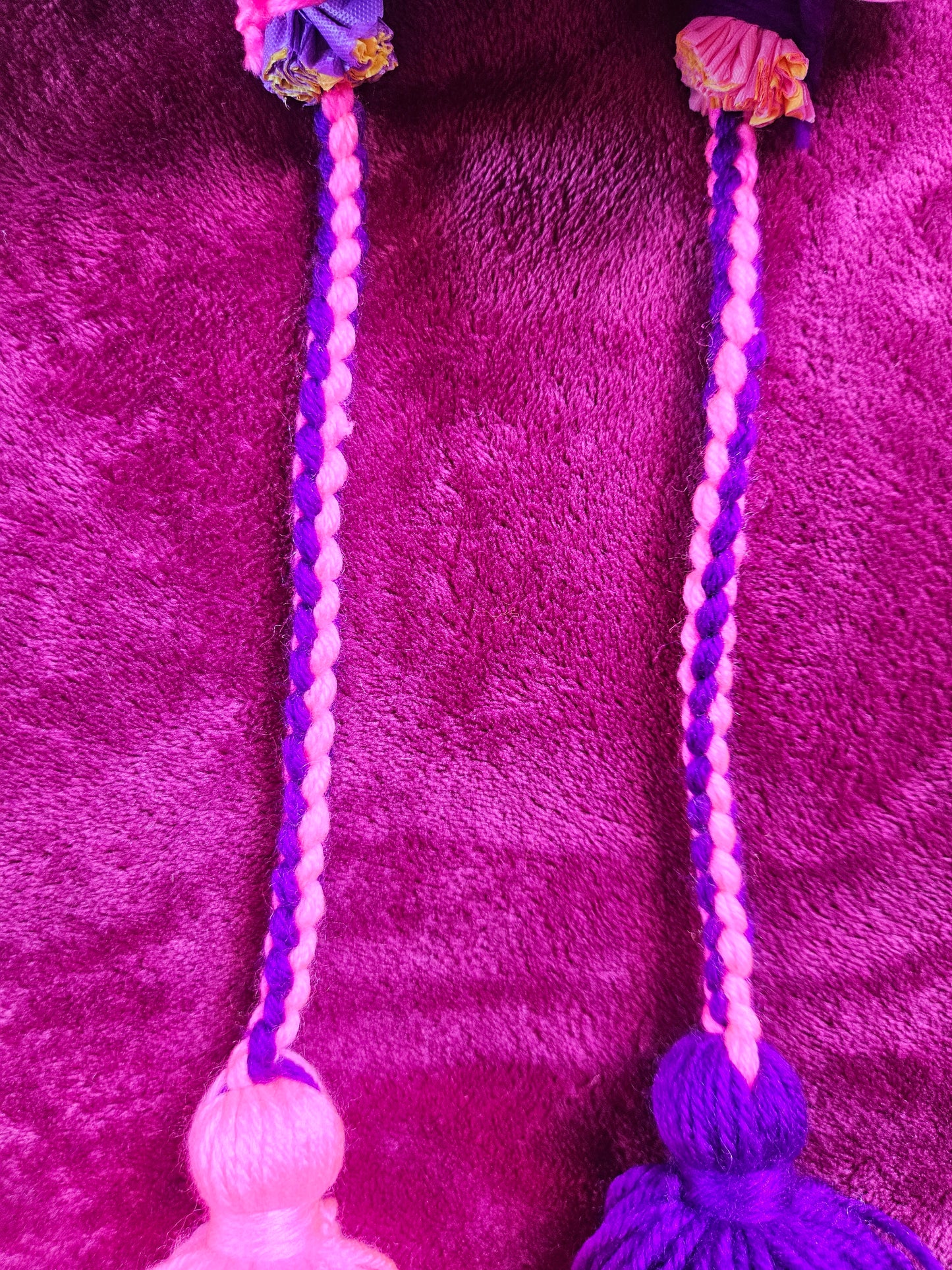 Purple and Bright Pink Poi - Pink and Purple Ball
