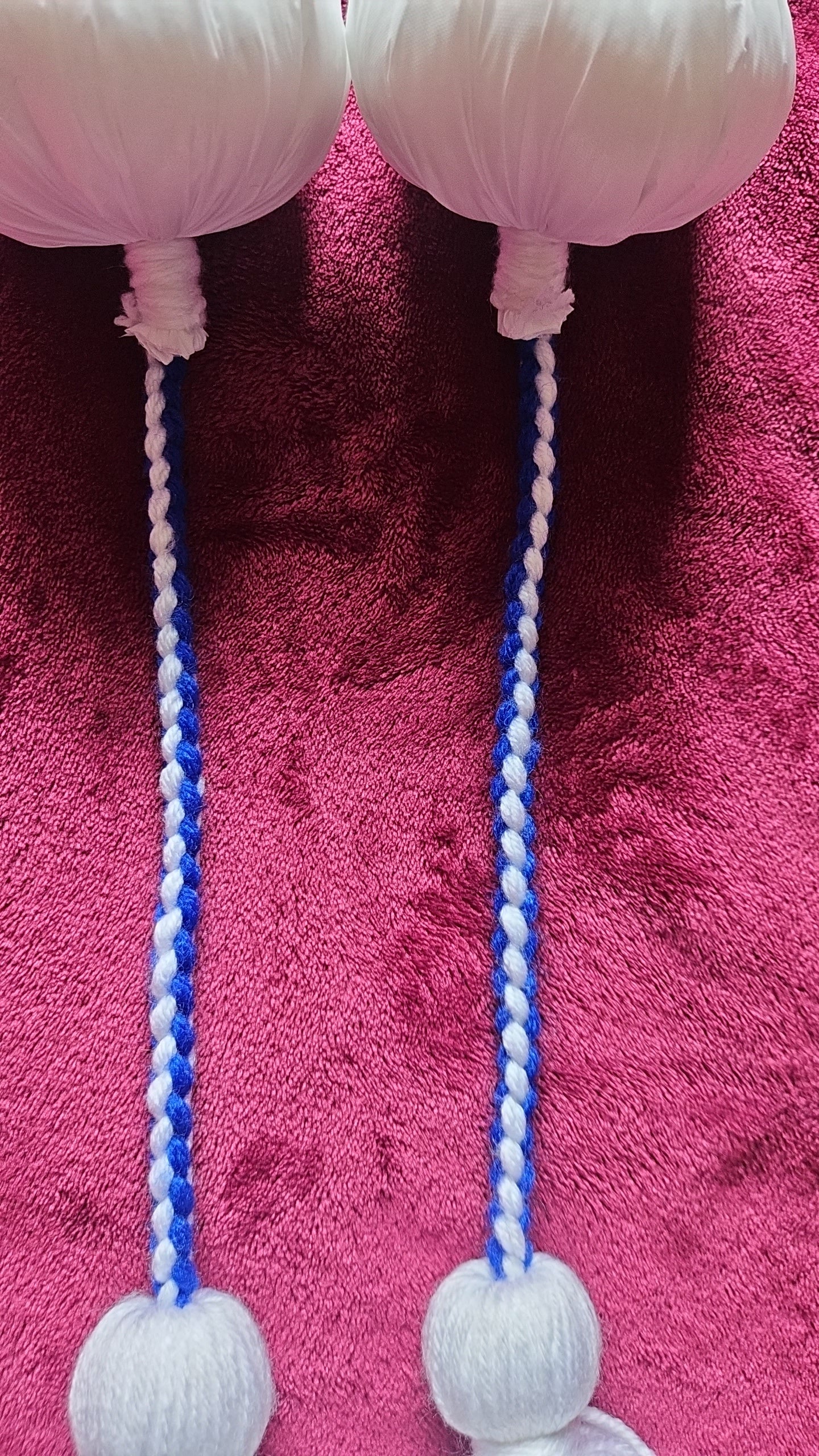 White & Blue Poi - White Ball