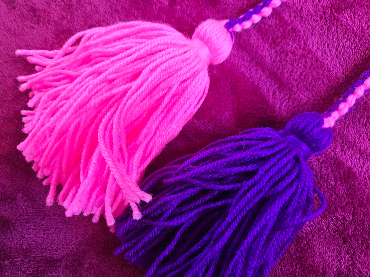 Purple and Bright Pink Poi - Pink and Purple Ball