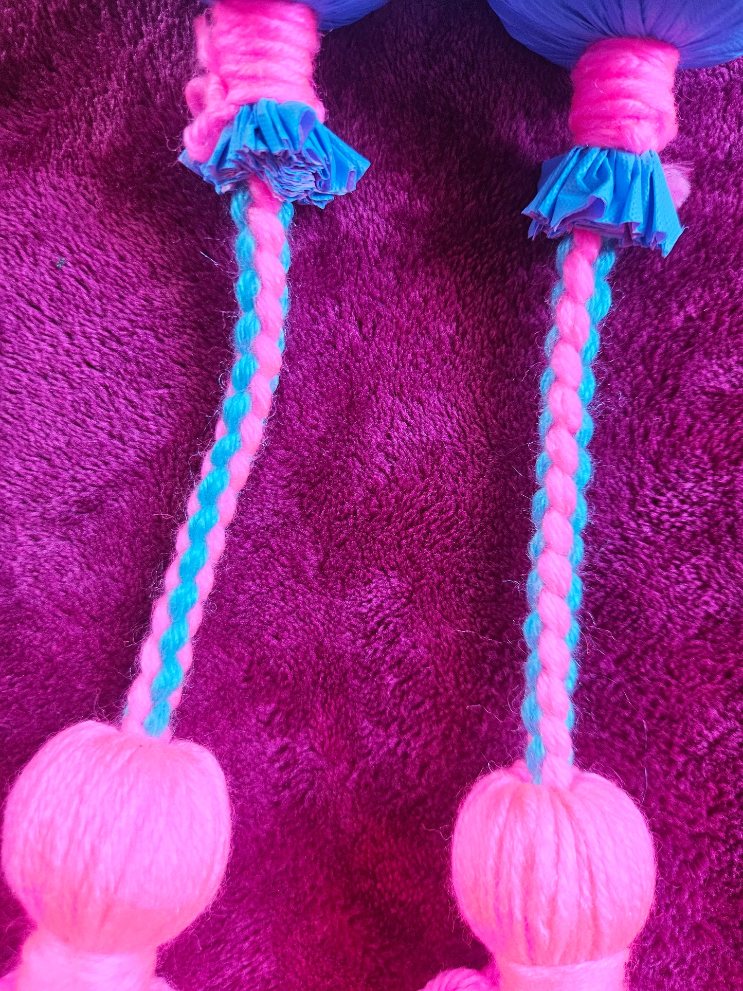 Baby Blue and Bright Pink Baby Poi - Blue Ball