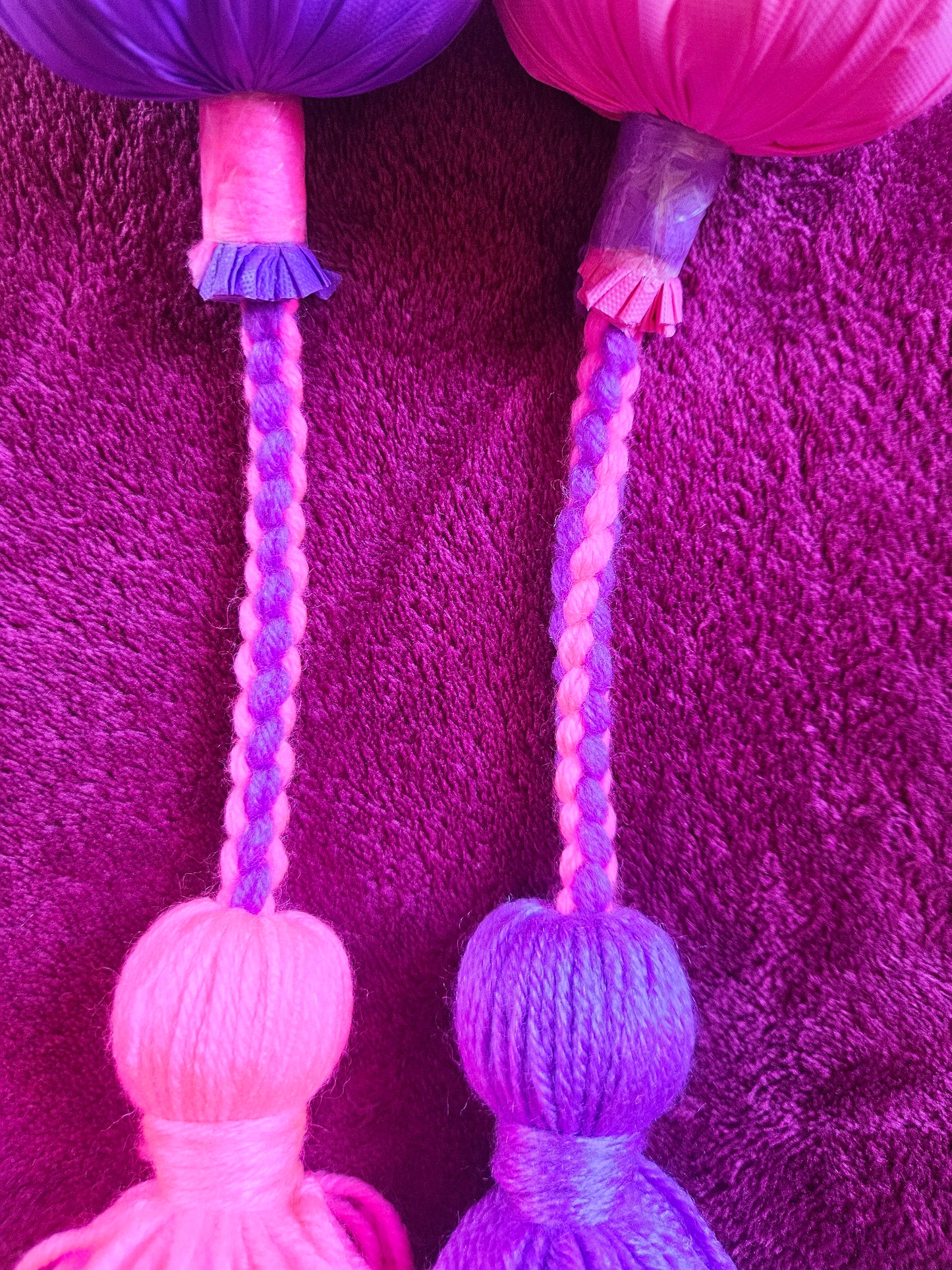 Bright Pink & Light Purple Baby Poi - Pink & Purple Ball