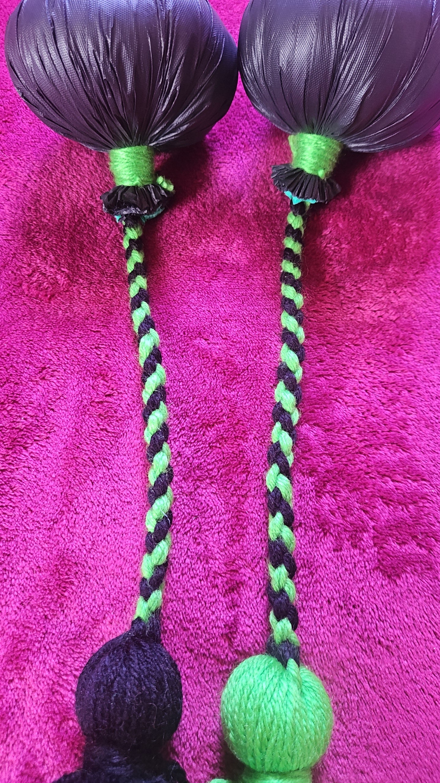 Black & Green Poi - Black Ball