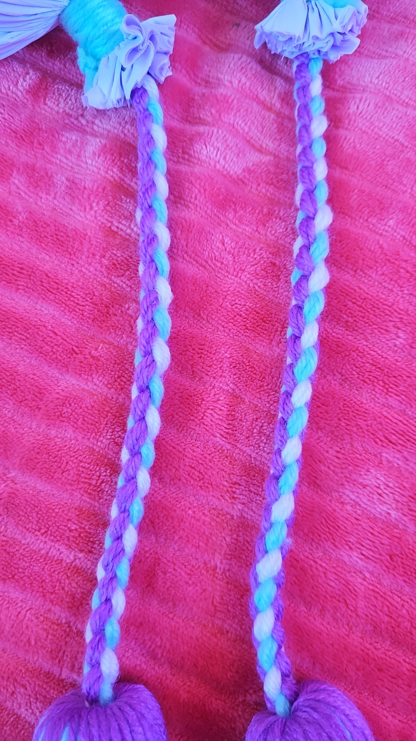 Light Blue, Purple and White Poi - White Ball