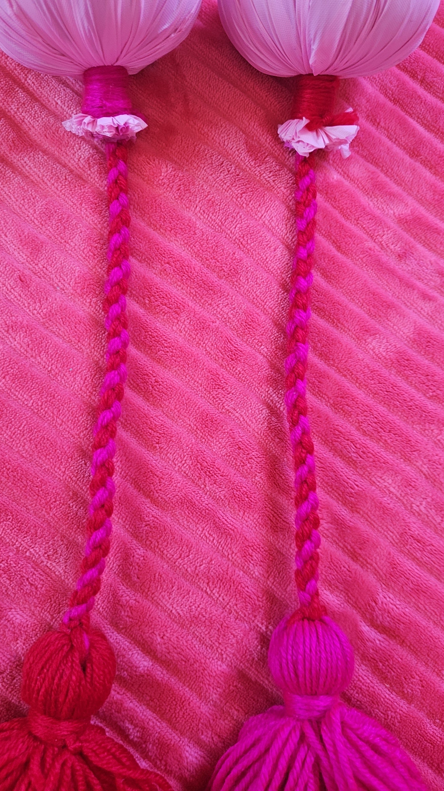 Pink & Red Poi - Fair Pink Ball