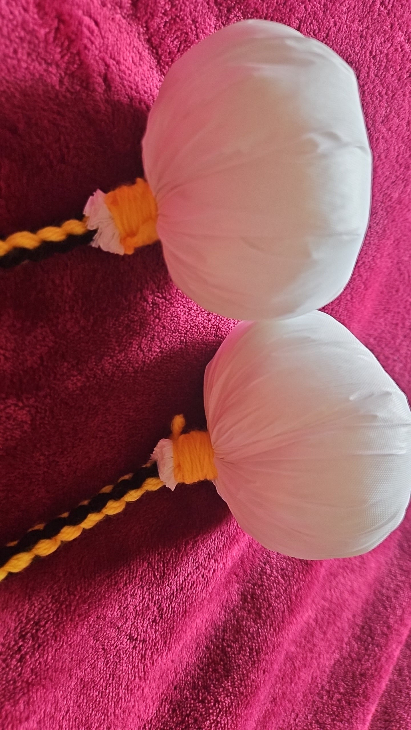 Black & Yellow Poi - White Ball