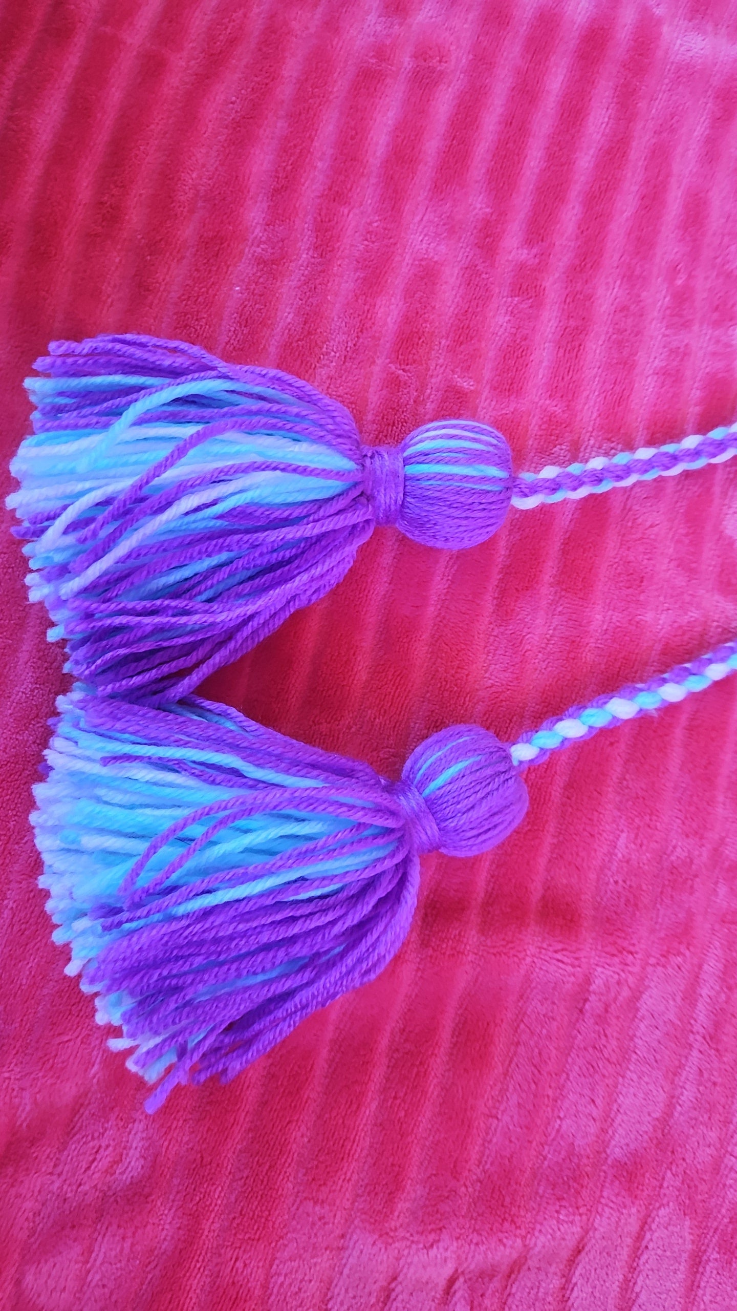 Light Blue, Purple and White Poi - White Ball