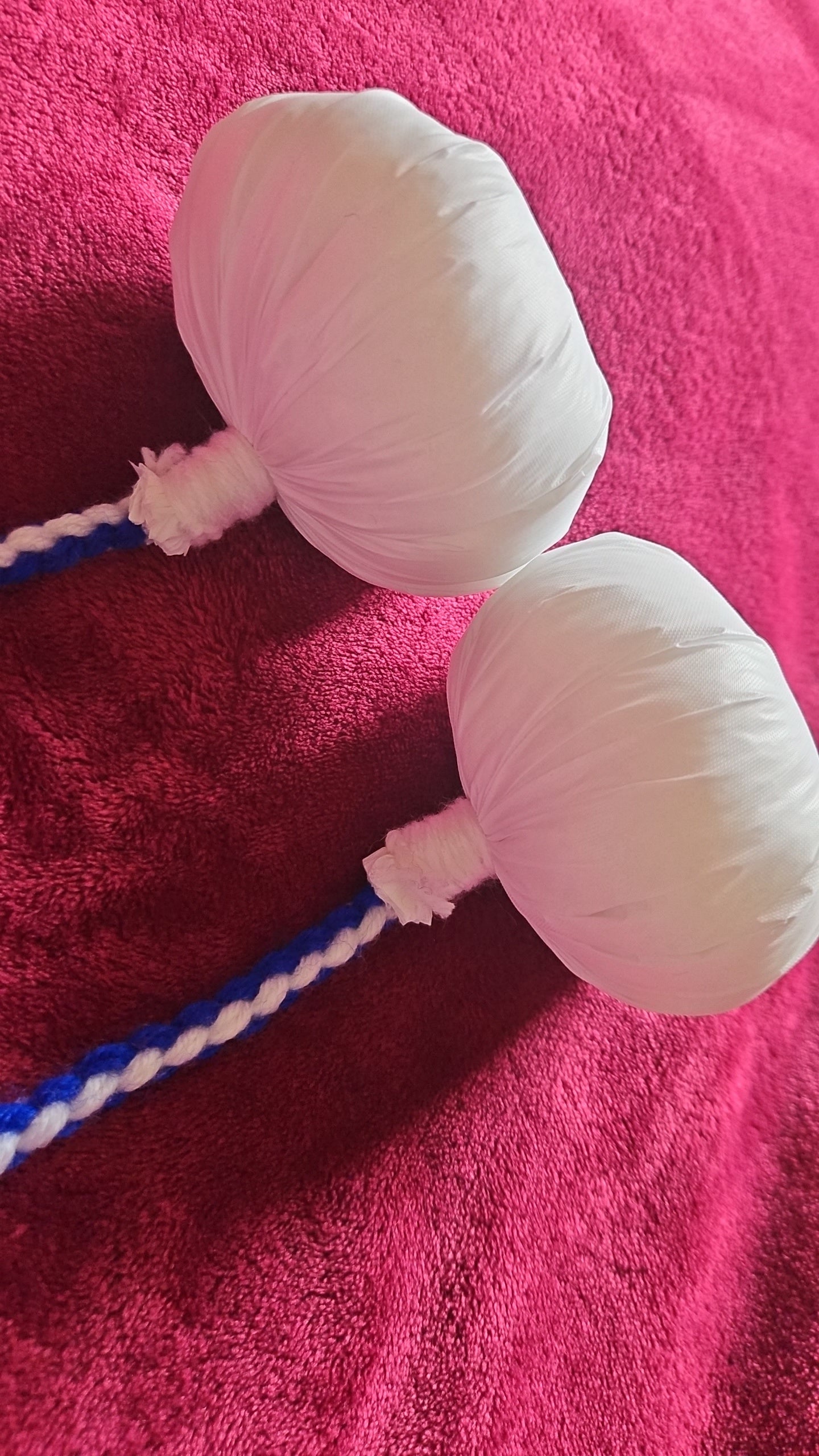 White & Blue Poi - White Ball