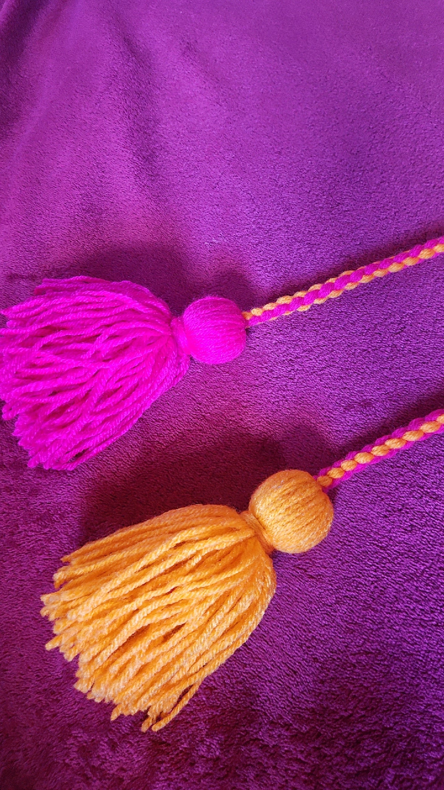 Pink & Orange Poi - Yellow Ball