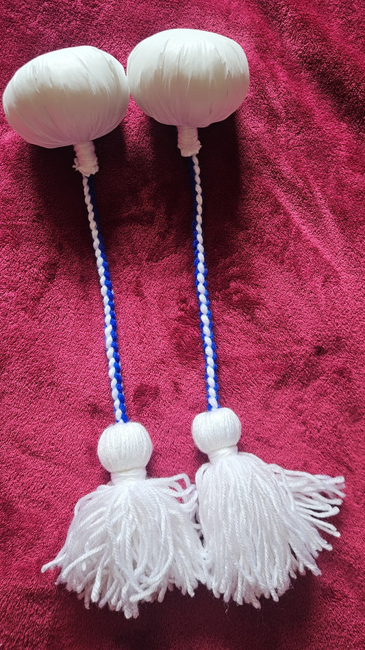 White & Blue Poi - White Ball