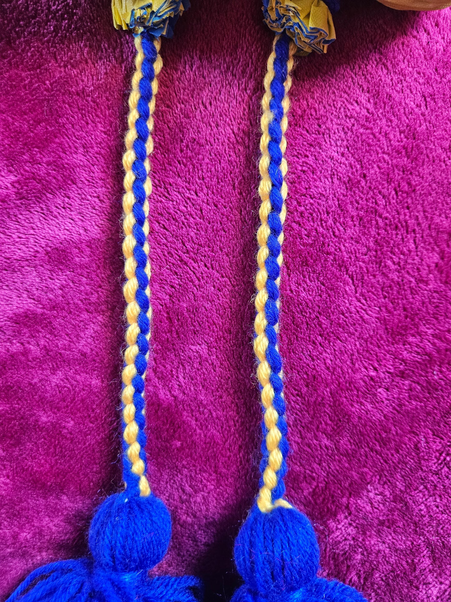 Dark Blue and Yellow Poi - Yellow Ball