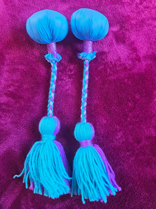 Baby Blue, White and Purple Baby Poi - Blue Ball