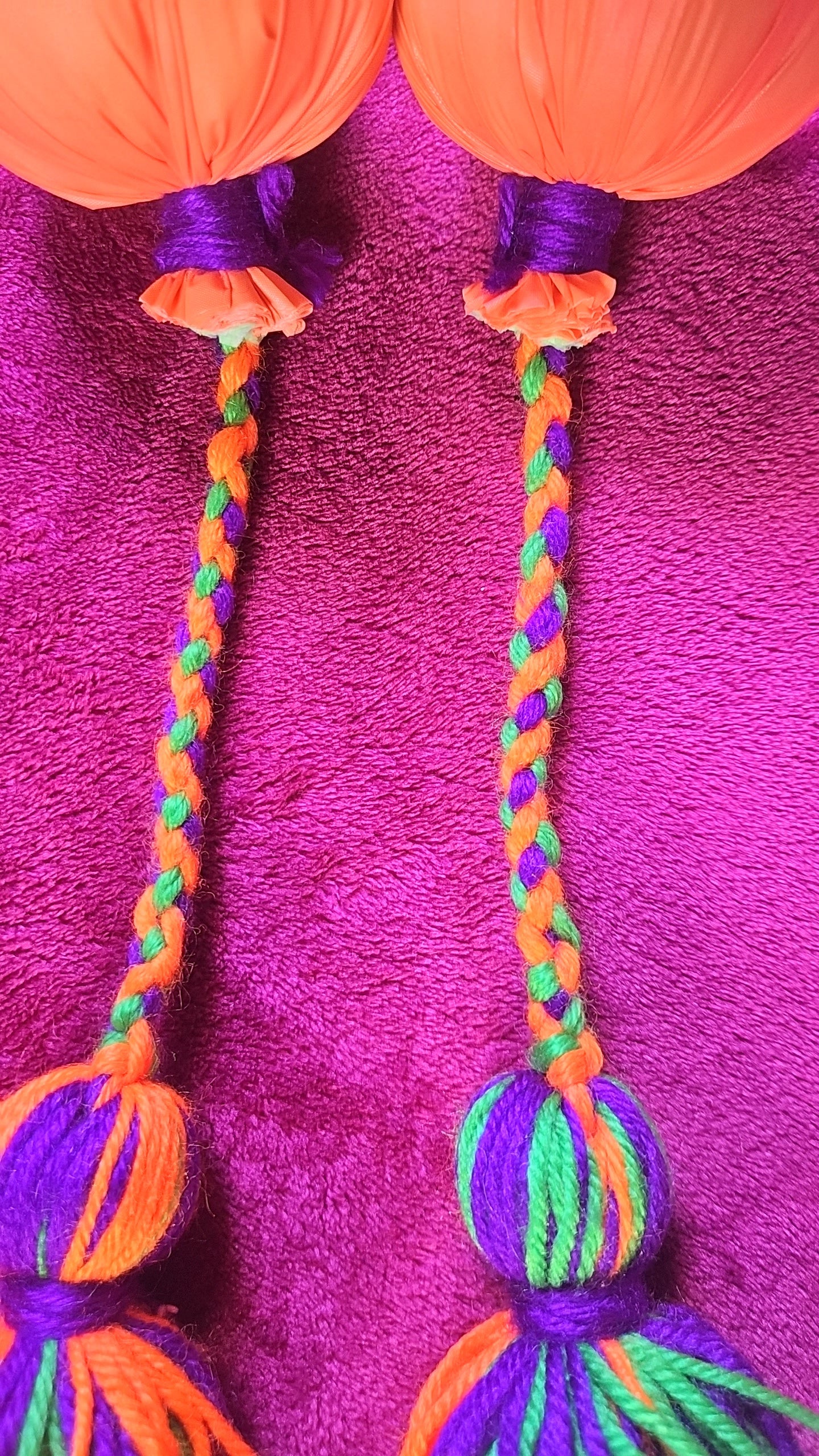 Multi coloured Halloween theme Poi - Orange Ball