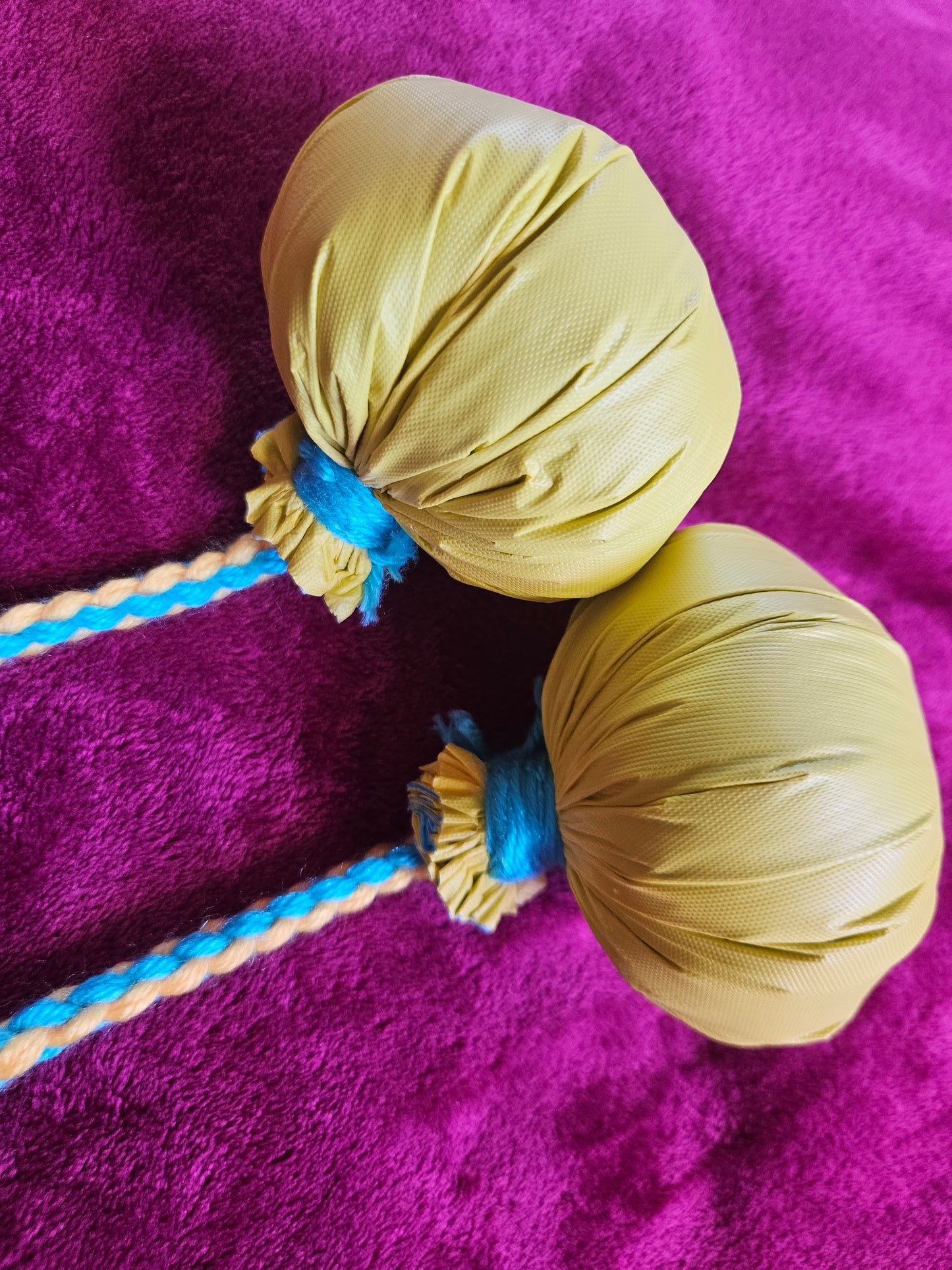Baby Blue and Yellow Poi - Yellow Ball