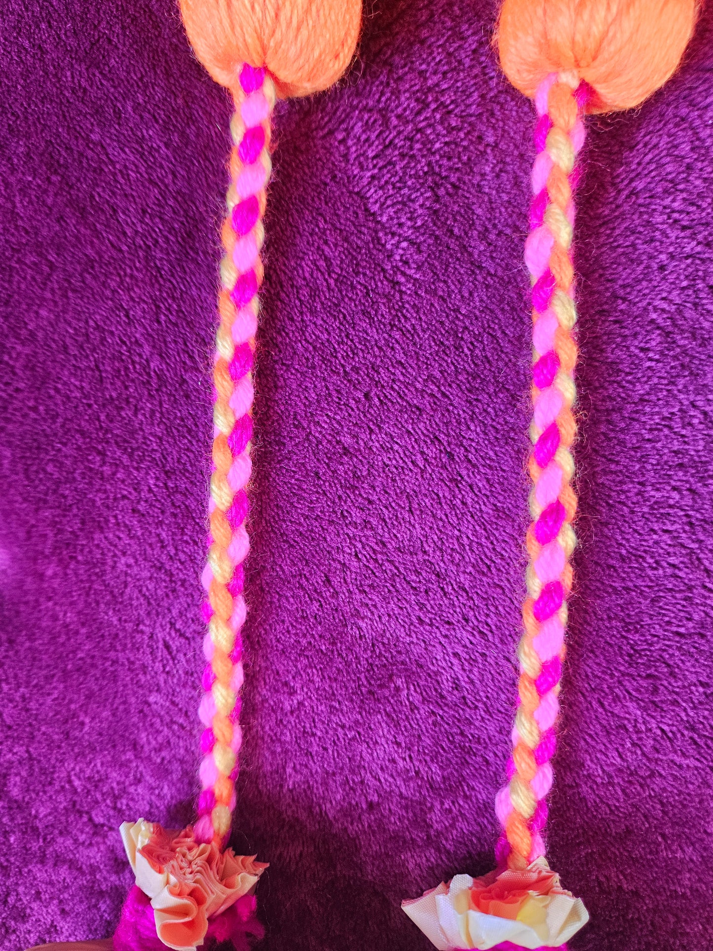 Mixed Pinks, Orange & Yellow Childrens Poi - Yellow Ball