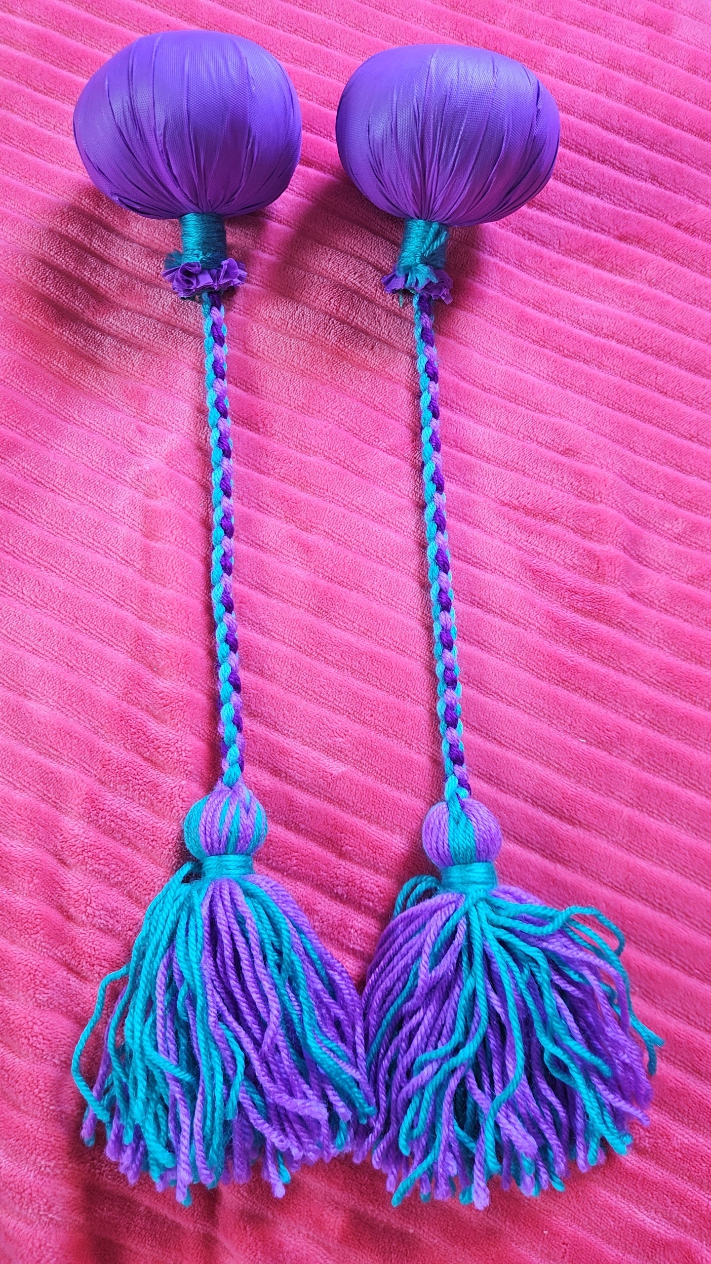 Multi Purple and Blue, Green Poi - Purple Ball