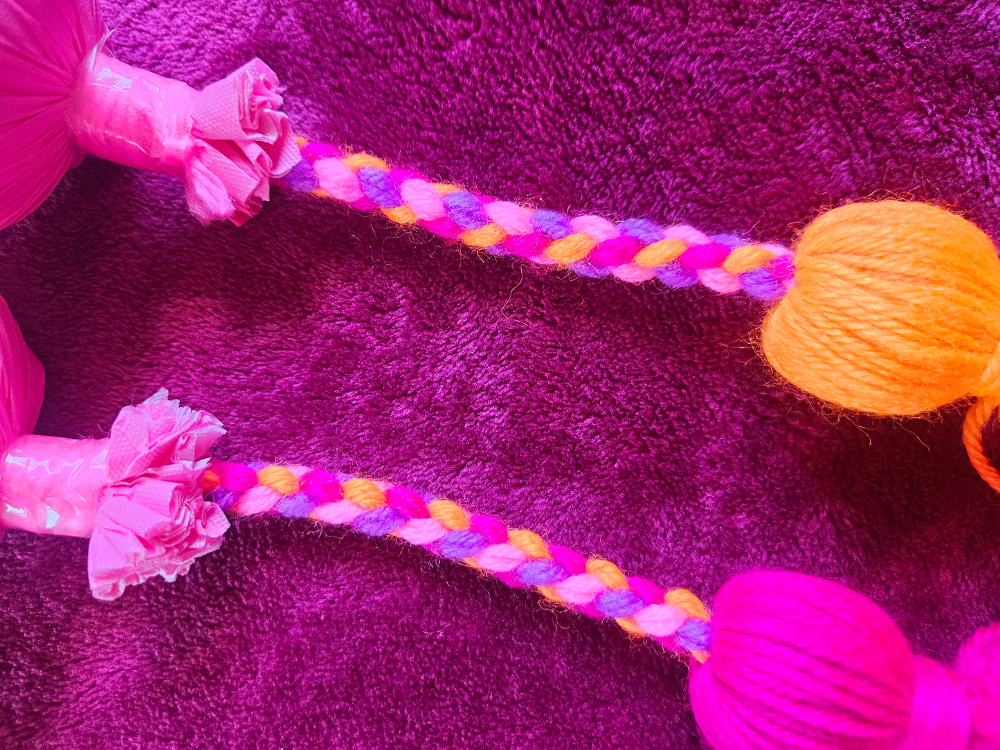 Pink and Bright Orange Baby Poi - Pink Ball