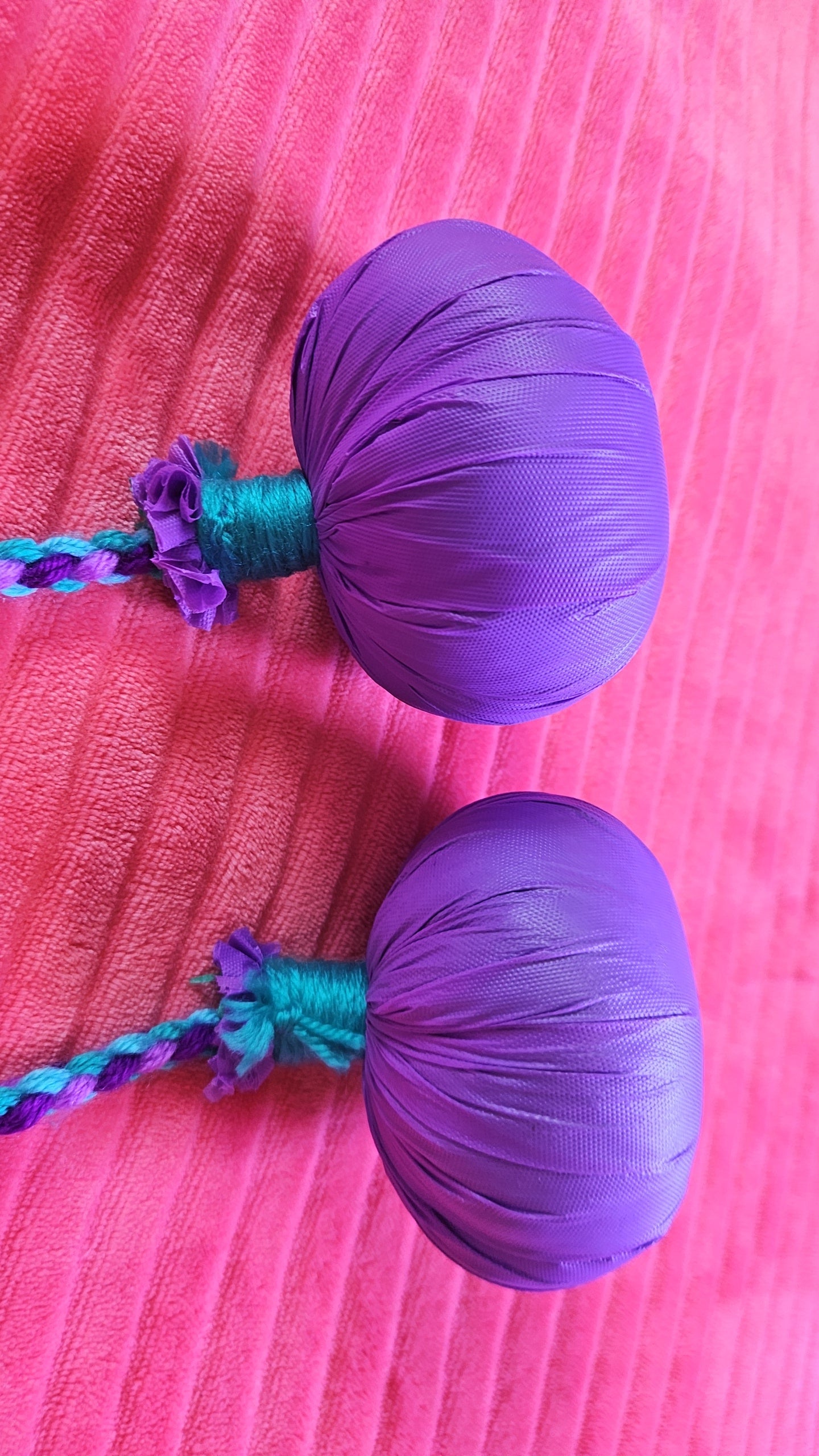 Multi Purple and Blue, Green Poi - Purple Ball