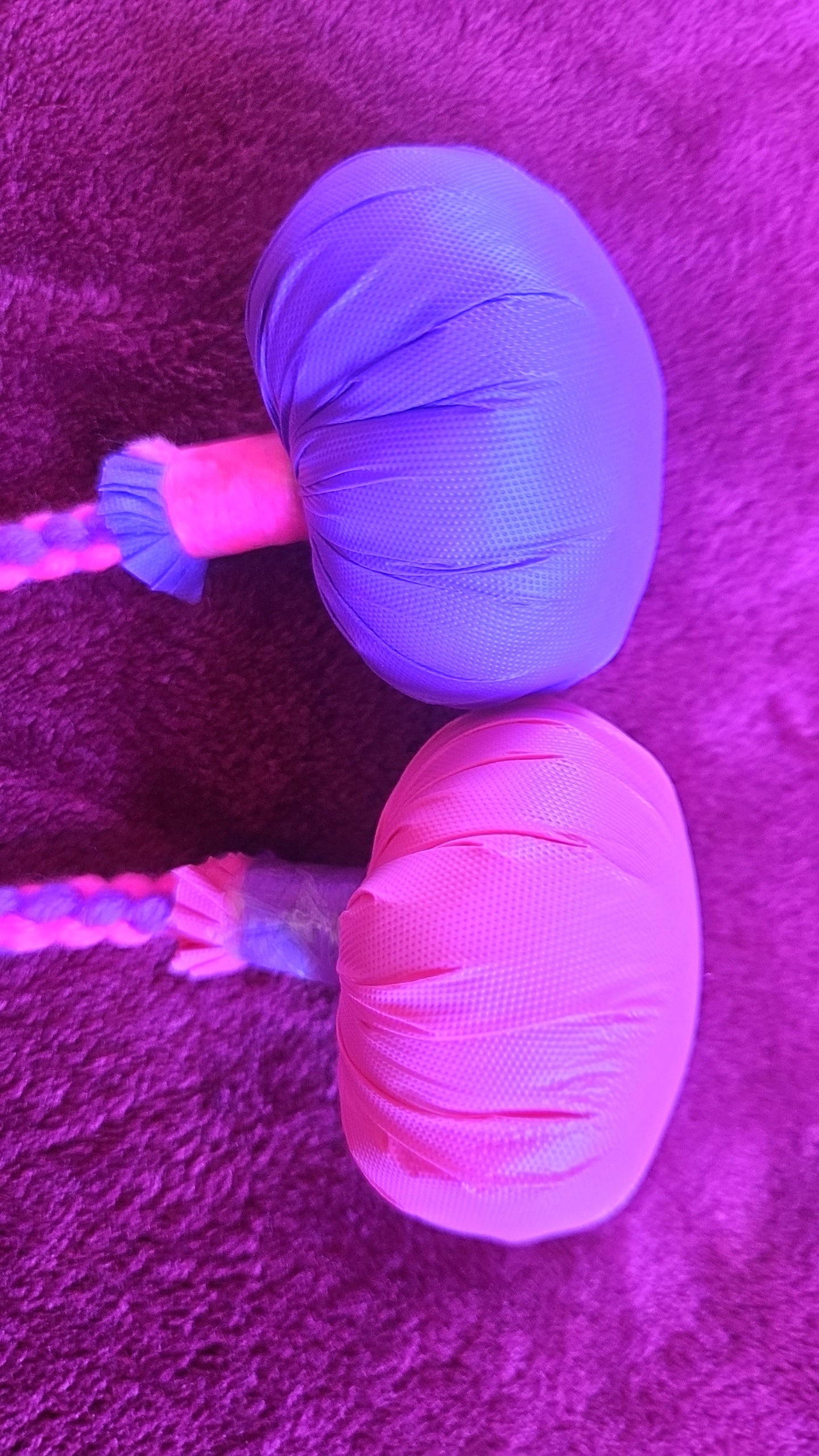 Bright Pink & Light Purple Baby Poi - Pink & Purple Ball