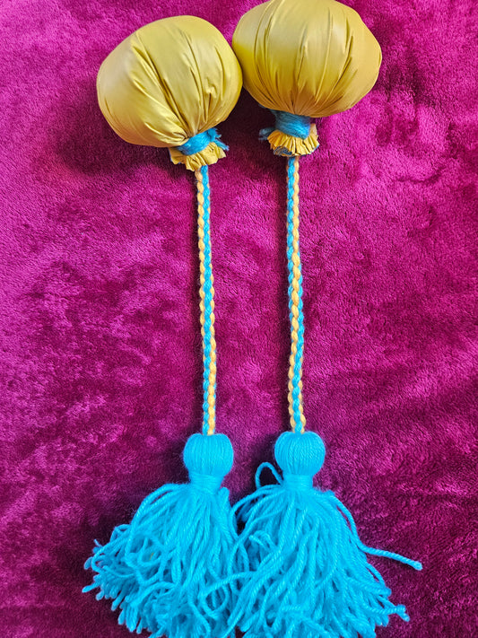Baby Blue and Yellow Poi - Yellow Ball