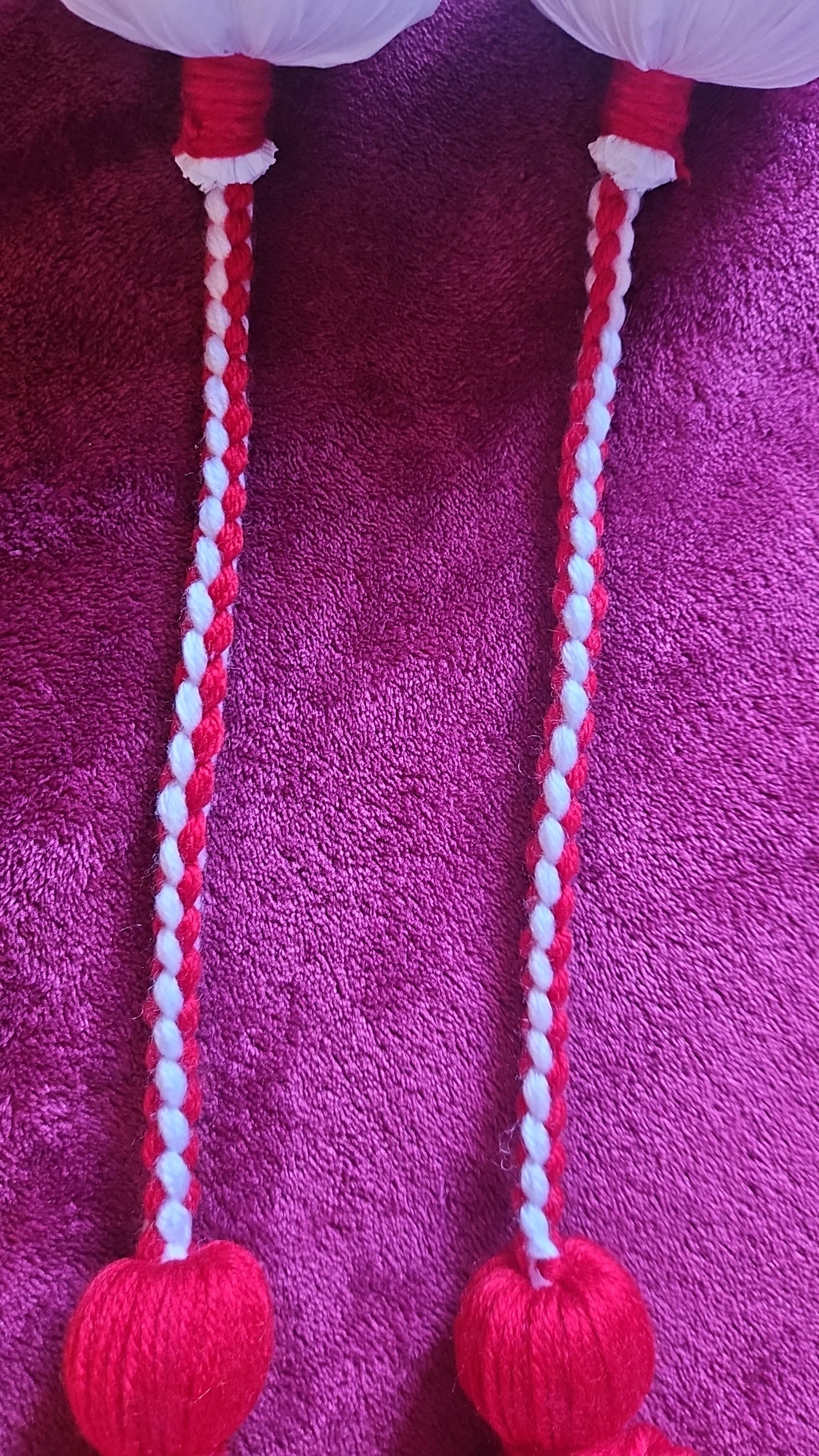Red & White Poi - White Ball