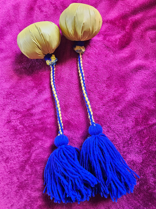 Dark Blue and Yellow Poi - Yellow Ball