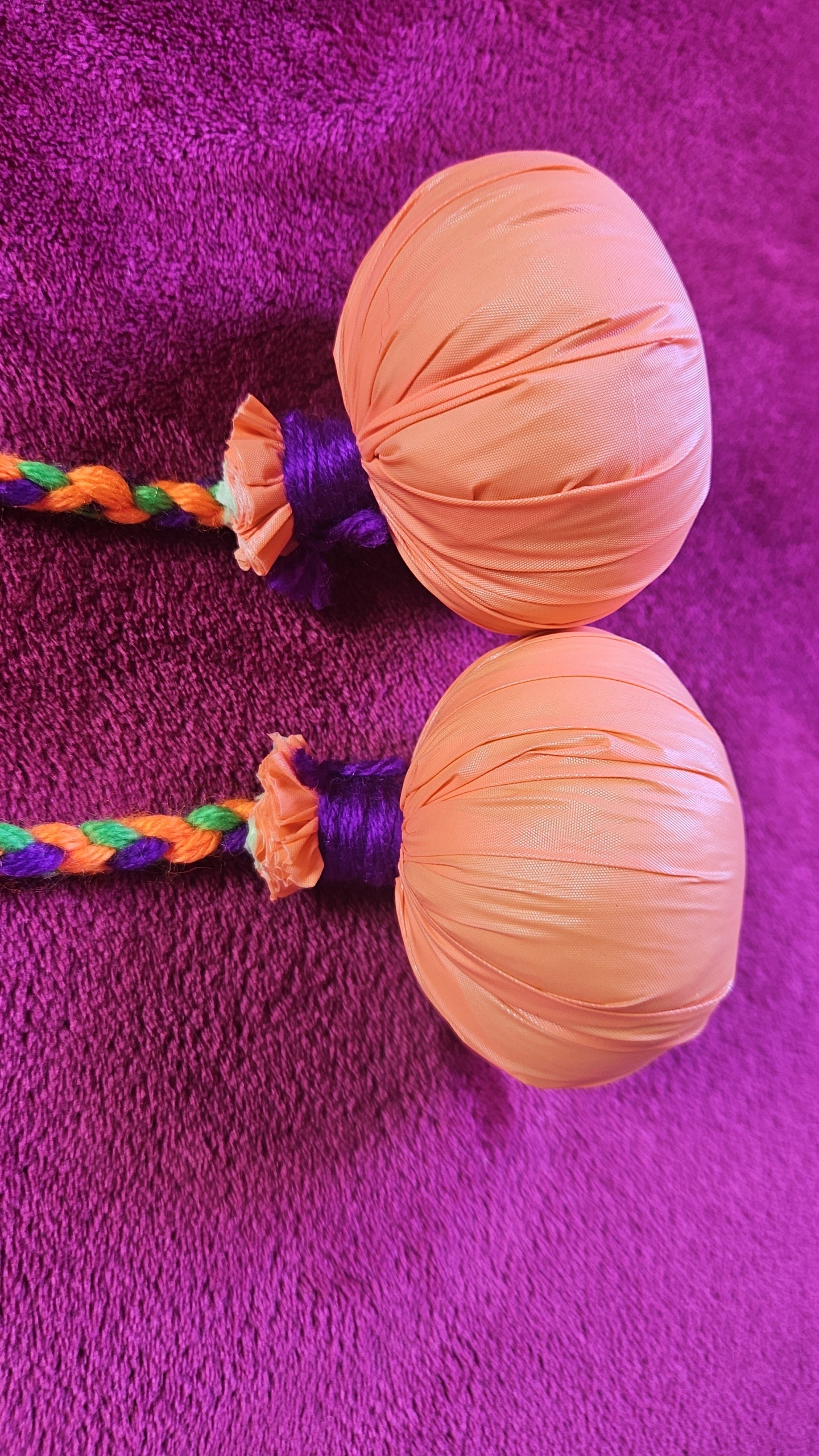 Multi coloured Halloween theme Poi - Orange Ball