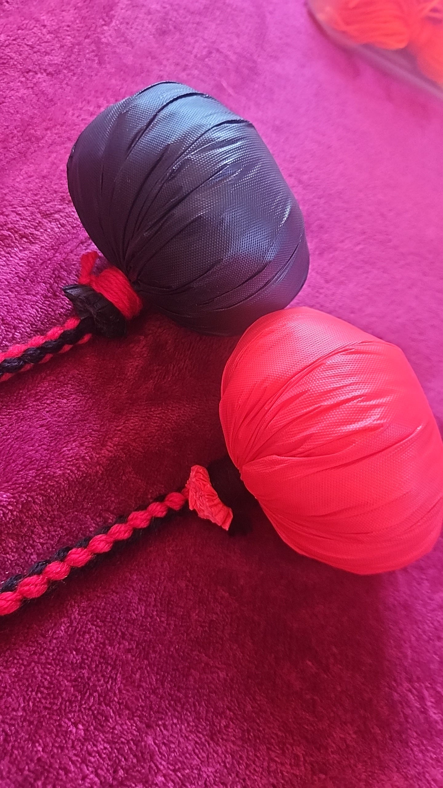 Red & Black Poi - Red and Black Ball