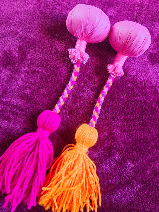 Pink and Bright Orange Baby Poi - Pink Ball