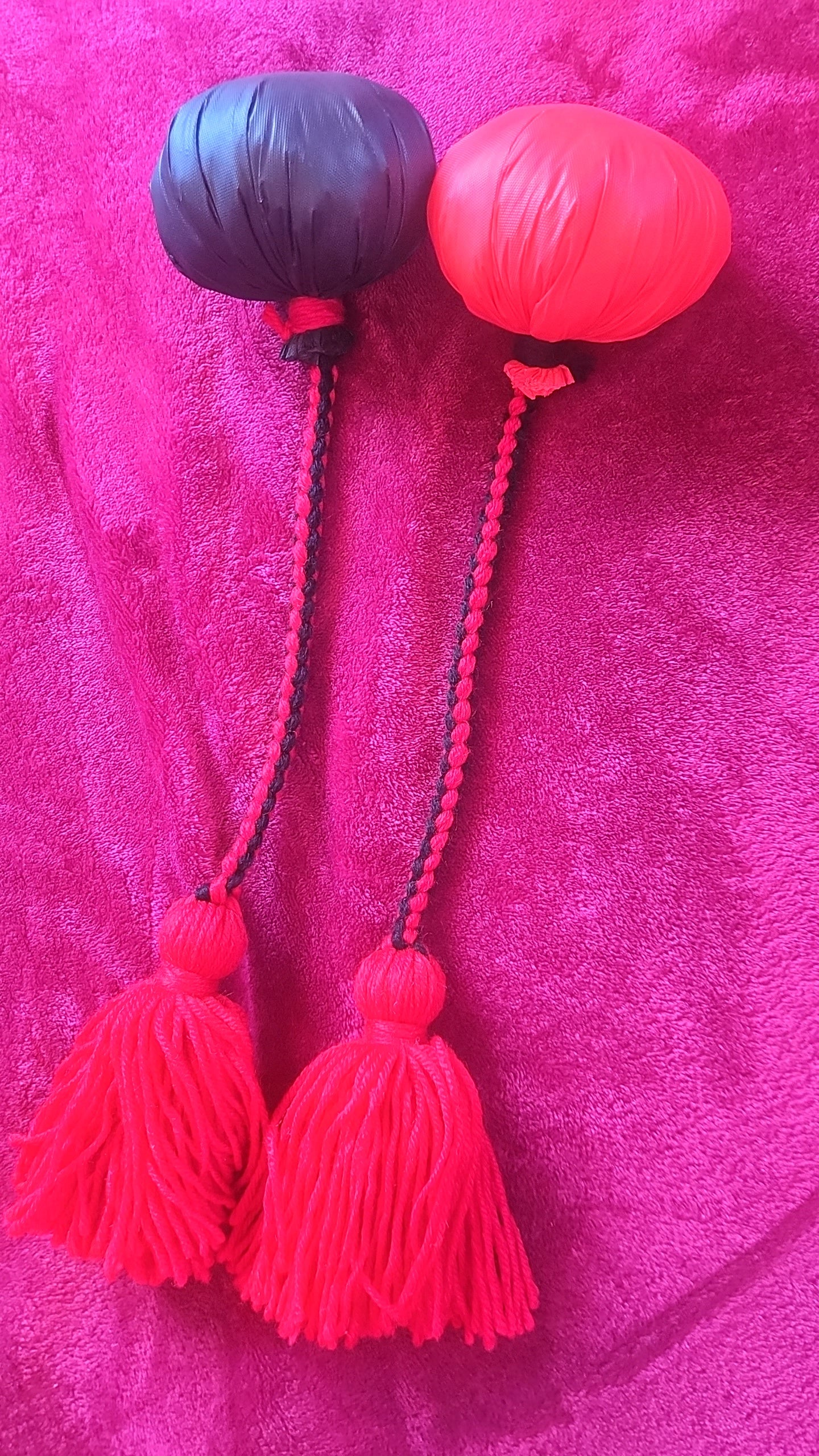 Red & Black Poi - Red and Black Ball