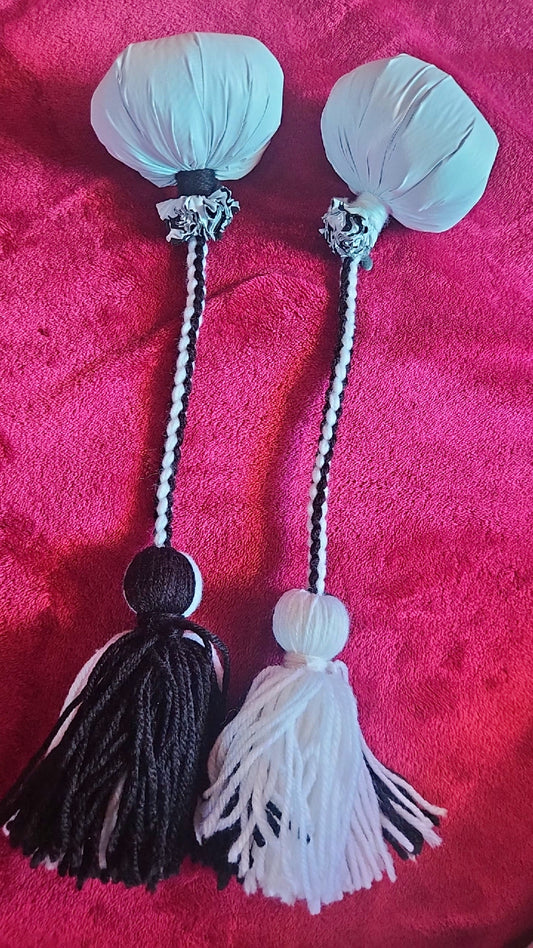 Black and White Poi - White Ball