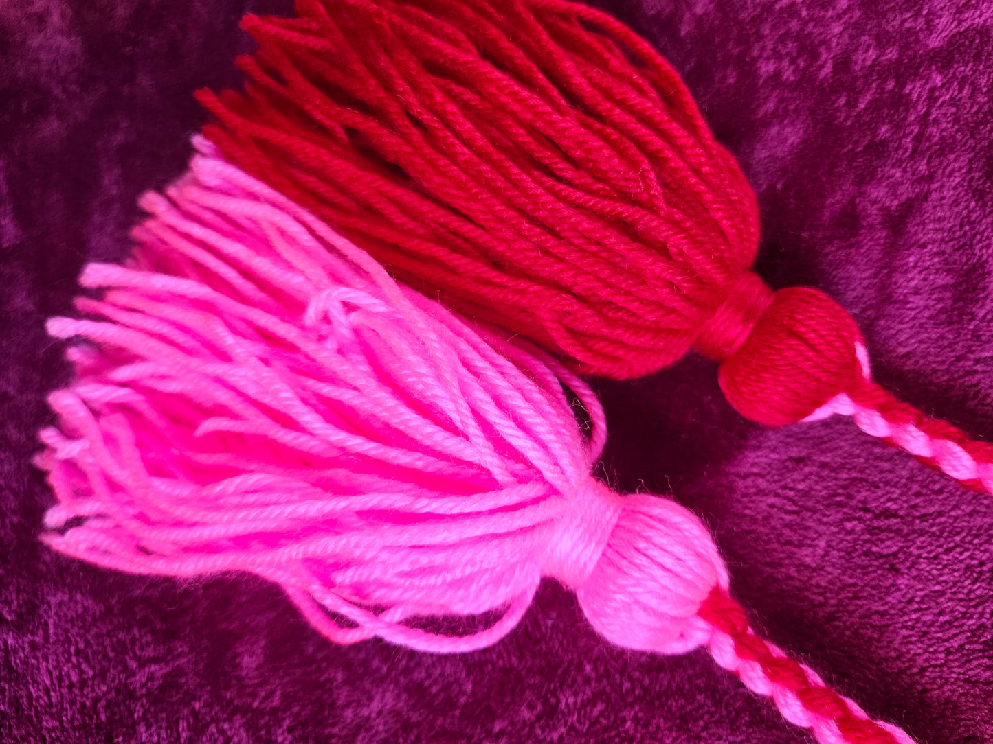 Red and Bright Pink Poi - Red and Pink Ball