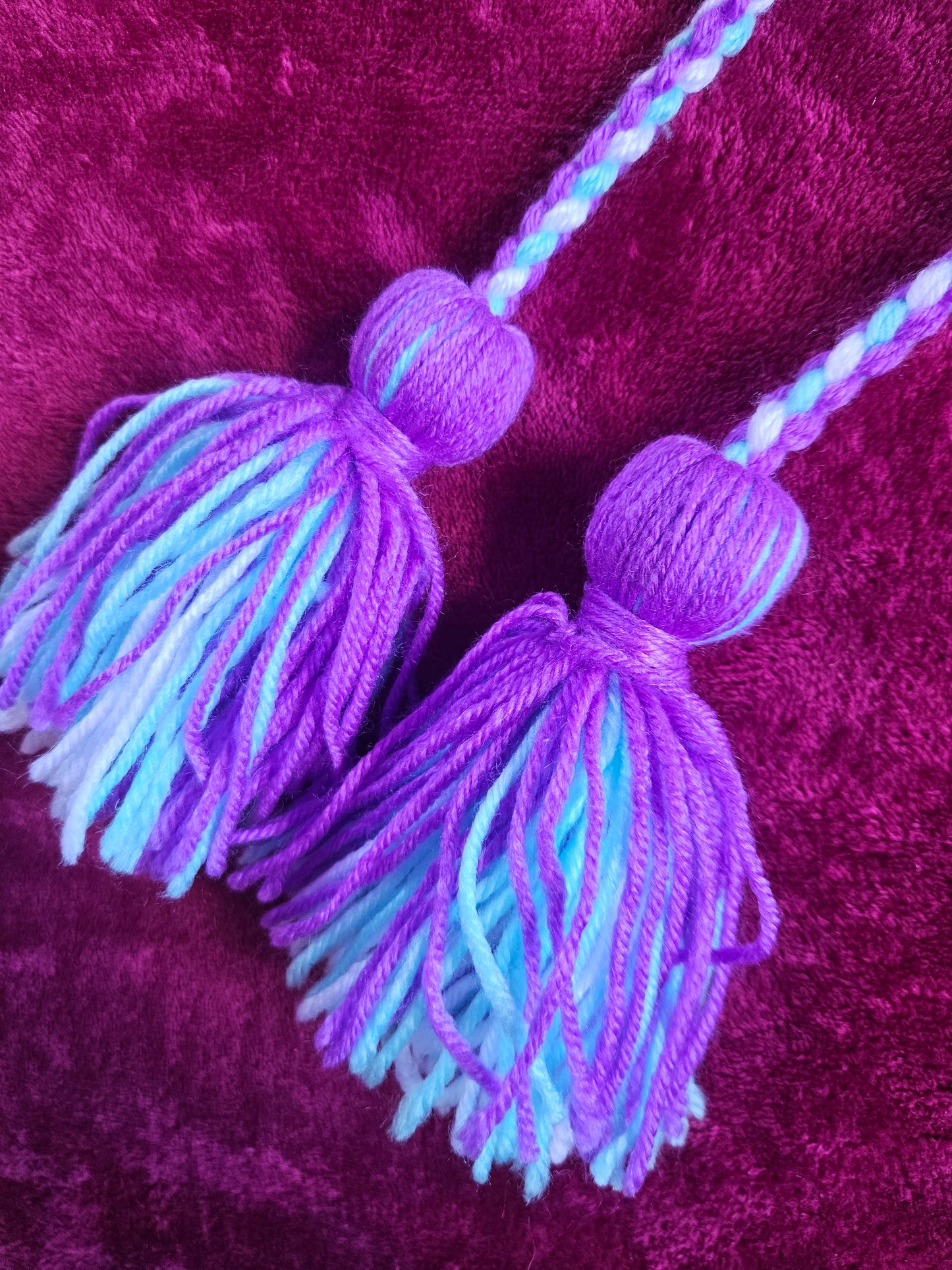 Light Blue, Purple and White Poi - White Ball