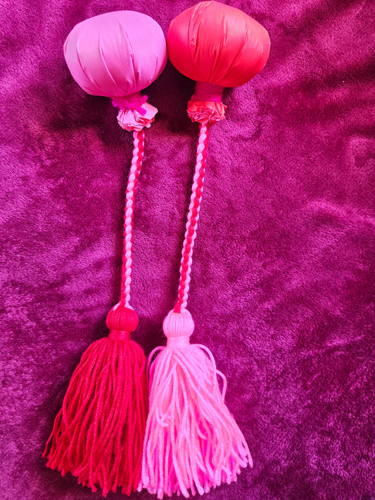 Red and Bright Pink Poi - Red and Pink Ball