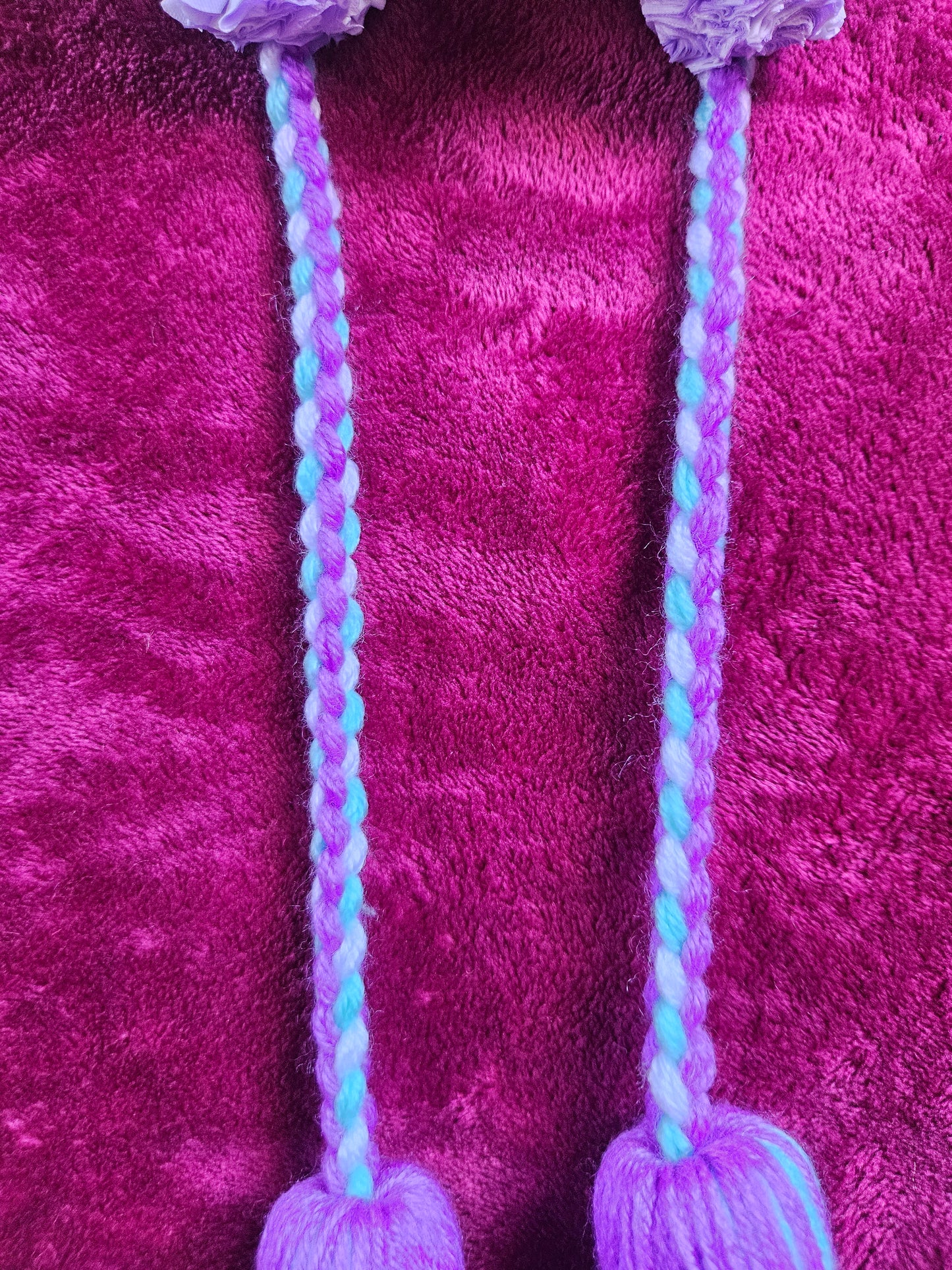 Light Blue, Purple and White Poi - White Ball