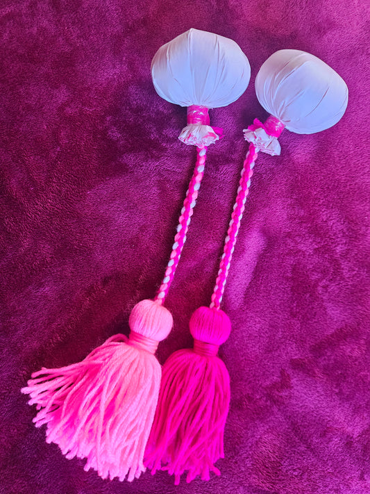Pinks & White Children's Poi - White Ball