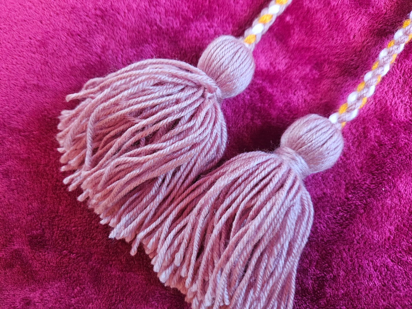 Yellow Bronze & Rustic Grey Poi - White Ball