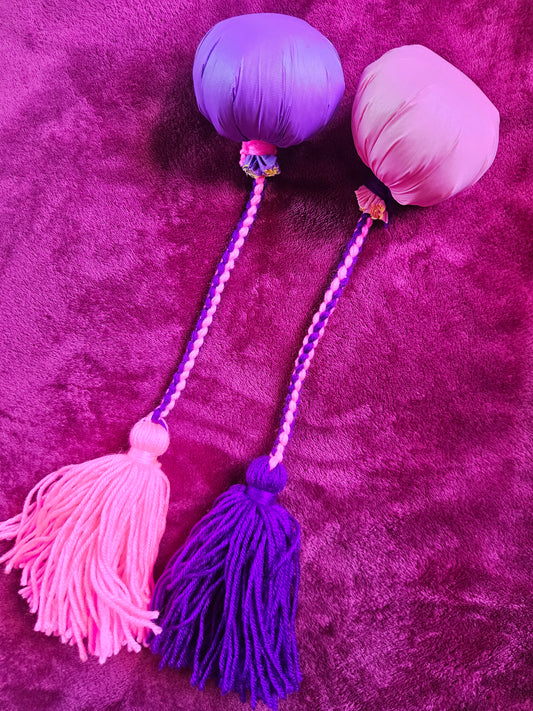 Purple and Bright Pink Poi - Pink and Purple Ball